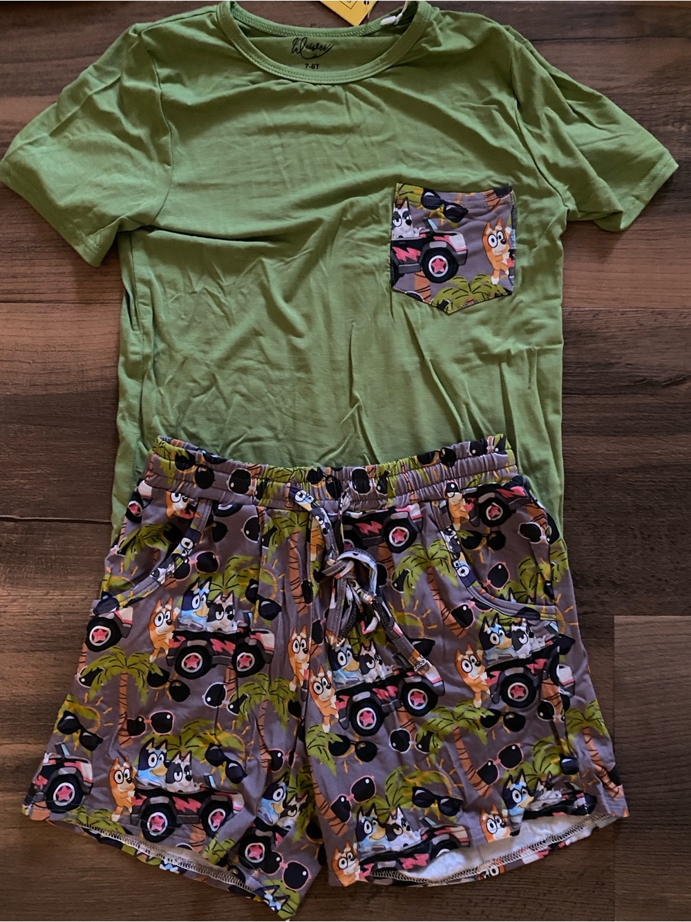 7/8 bamboo daywear short set NWT Bluey & Muffin print